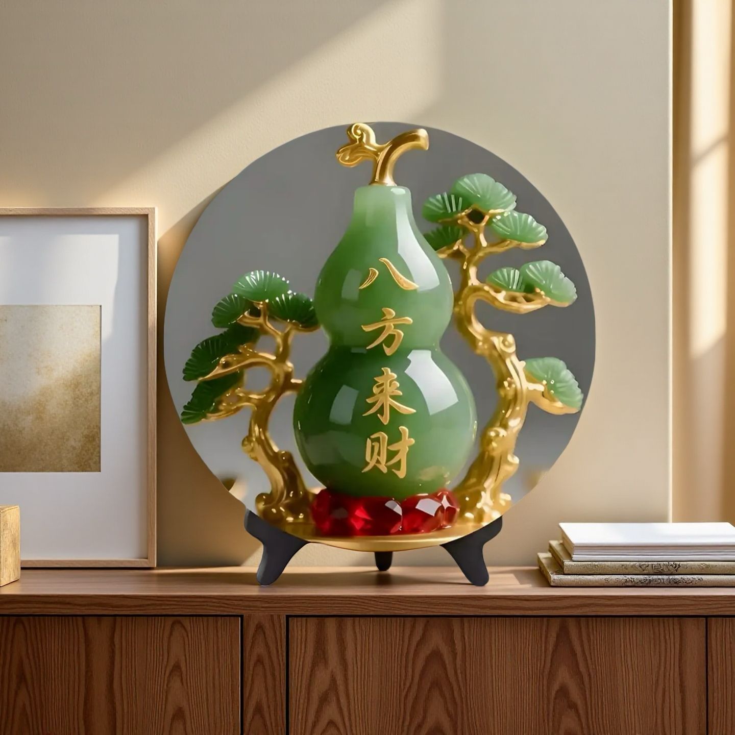 Vintage Collectible Christmas Ornaments - 天然翡翠ひょうたん置物家の玄関リビングルームデスクトップ装飾ヴィンテージ中国工芸品卓上飾り新築祝い収集品