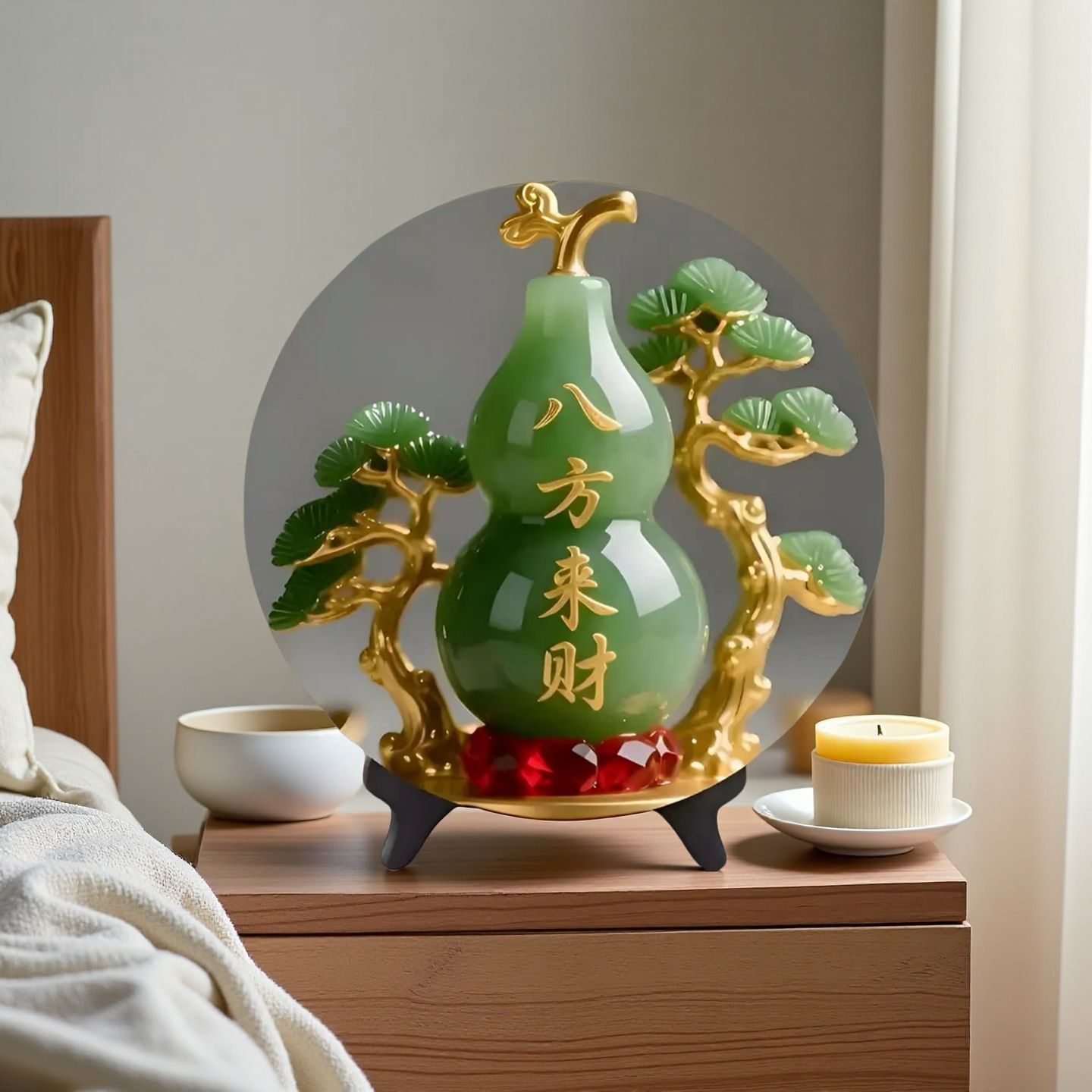 天然翡翠ひょうたん置物家の玄関リビングルームデスクトップ装飾 - Vintage Collectible Christmas Ornaments のレビューと価格