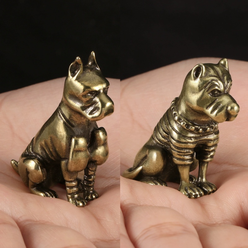 ヴィンテージ真鍮製ピットブルブルドッグフィギュア、ミニティー - Vintage Collectible Christmas Ornaments のレビューと価格