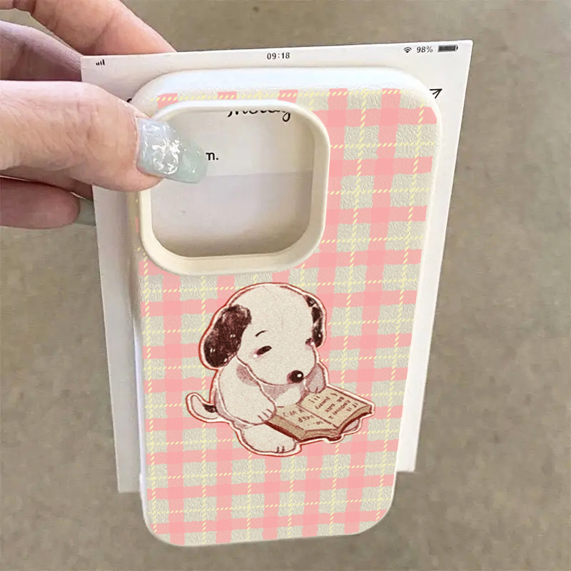 かわいいヴィンテージブック犬ライチ柄スマホケース Samsu - Vintage Collection のレビューと価格