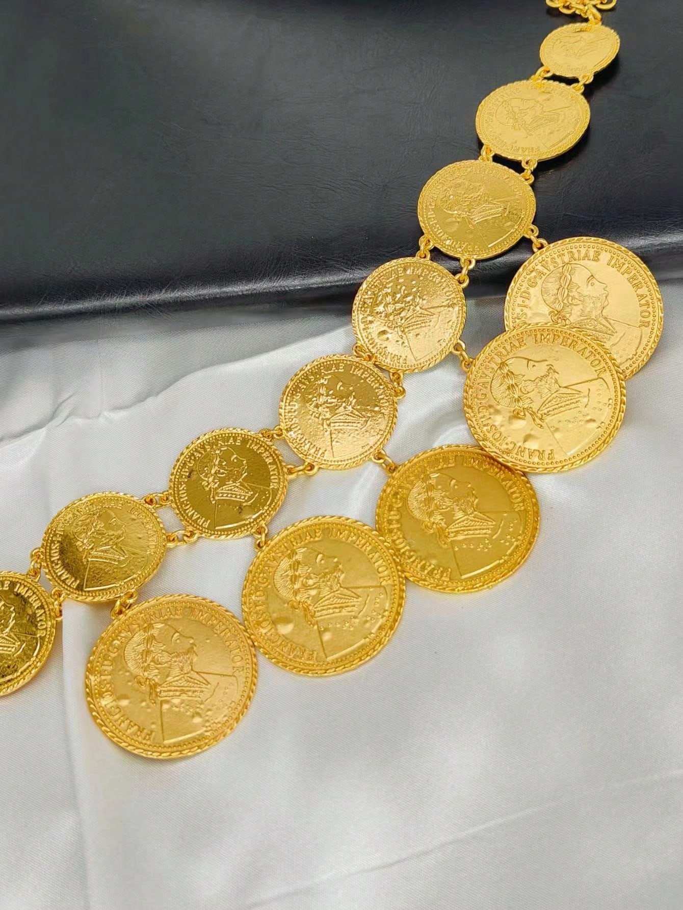 女性のためのゴールドカラーのナイジェリアのジュエリーセット, - Vintage Collectible Coins のレビューと価格