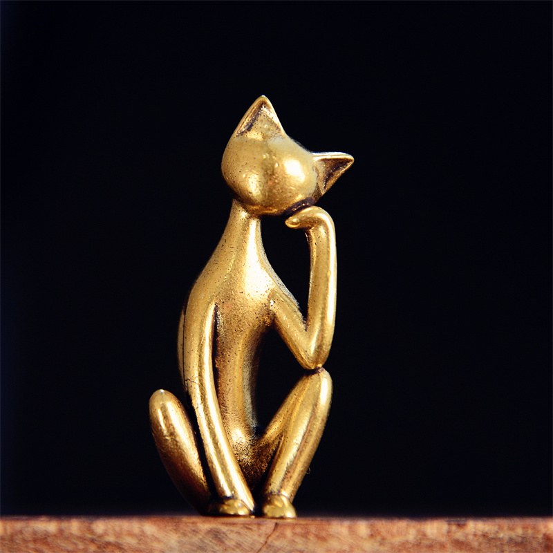 瞑想する猫の置物 ヴィンテージ猫のオーナメント 真鍮製動物像 - Vintage Collectible Christmas Ornaments のレビューと価格