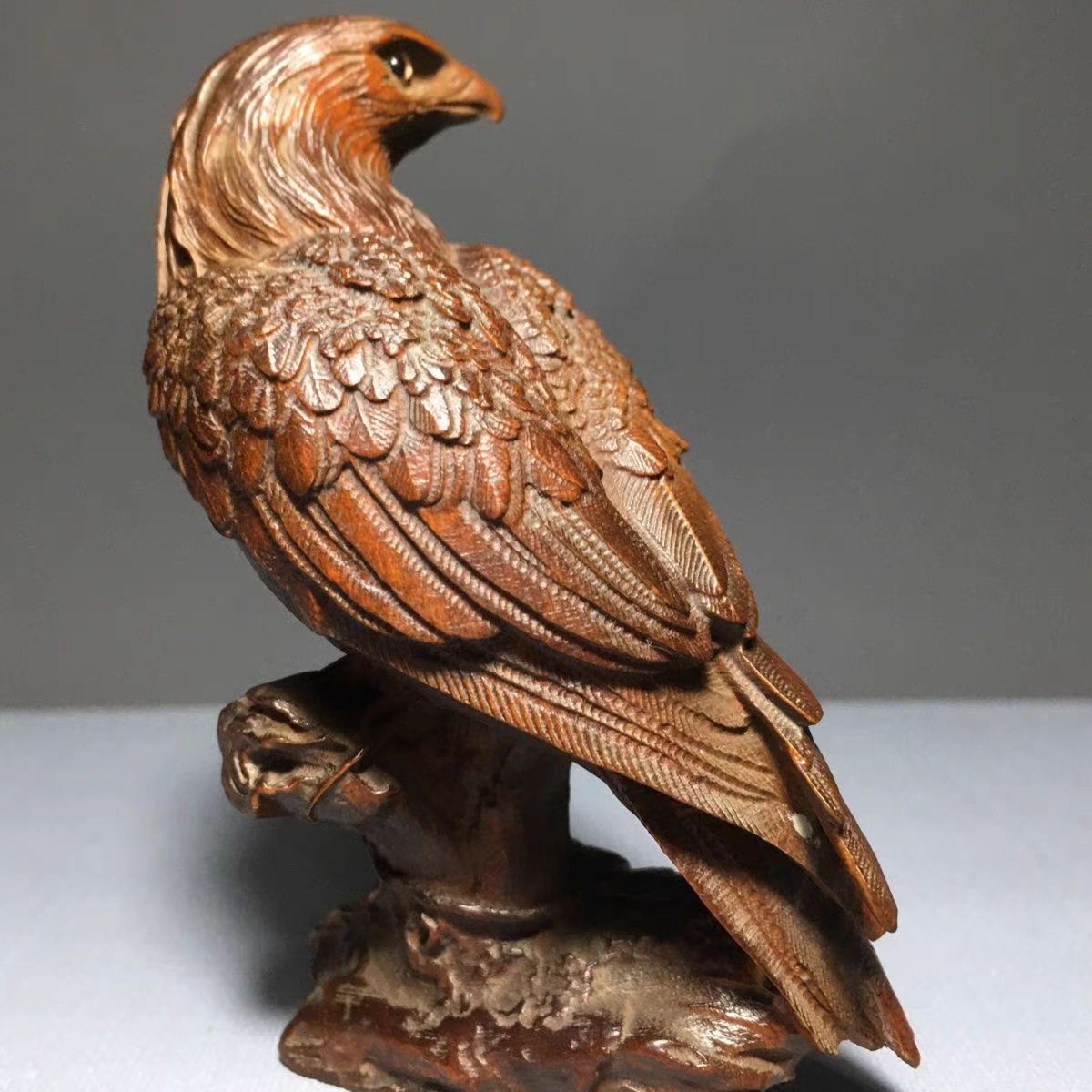 無垢のブナ材で作られた鷹の彫刻装飾品、手作りのヴィンテージ工 - Vintage Collectible Christmas Ornaments のレビューと価格